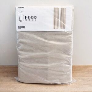 TWO PAIRS Room darkening curtains BEIGE - VILBORG IKEA 57x98”